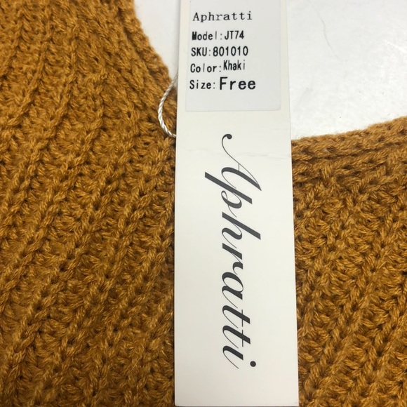 Spaghetti Strap Crop Knit gold Yellow Cami Top Free size - Picture 5 of 11